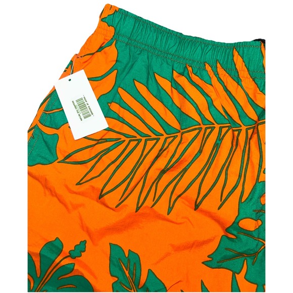NWT Polo Ralph Lauren Bright Orange/Green‎ Hawaiin Floral Men's Large Swimtrunks - Picture 3 of 10